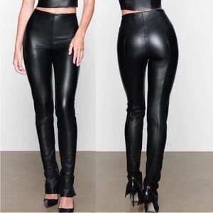 Faux Leather Black High-Waisted Pants
